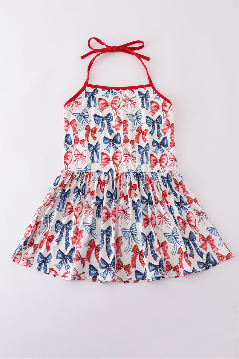 Americana Bow Printed Halter Top