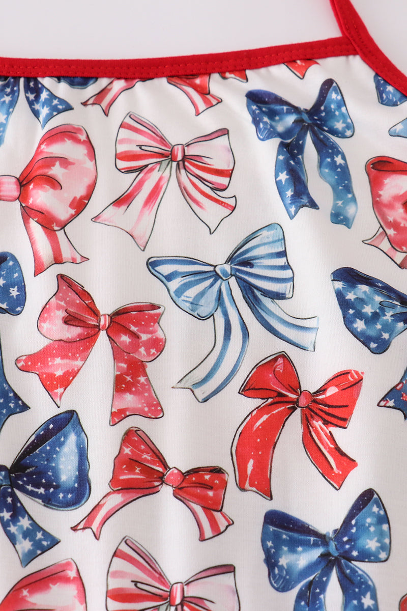 Americana Bow Printed Halter Top