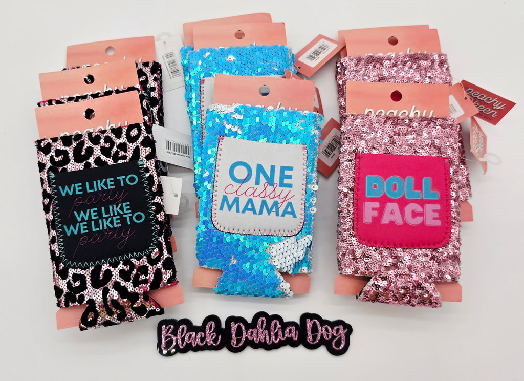 Sequin Slim Can Cooler