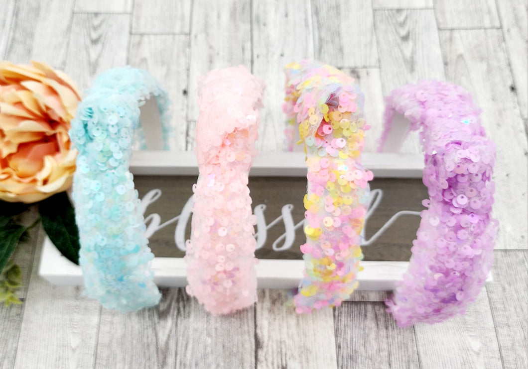 Spring Sequin Fabric Headbands