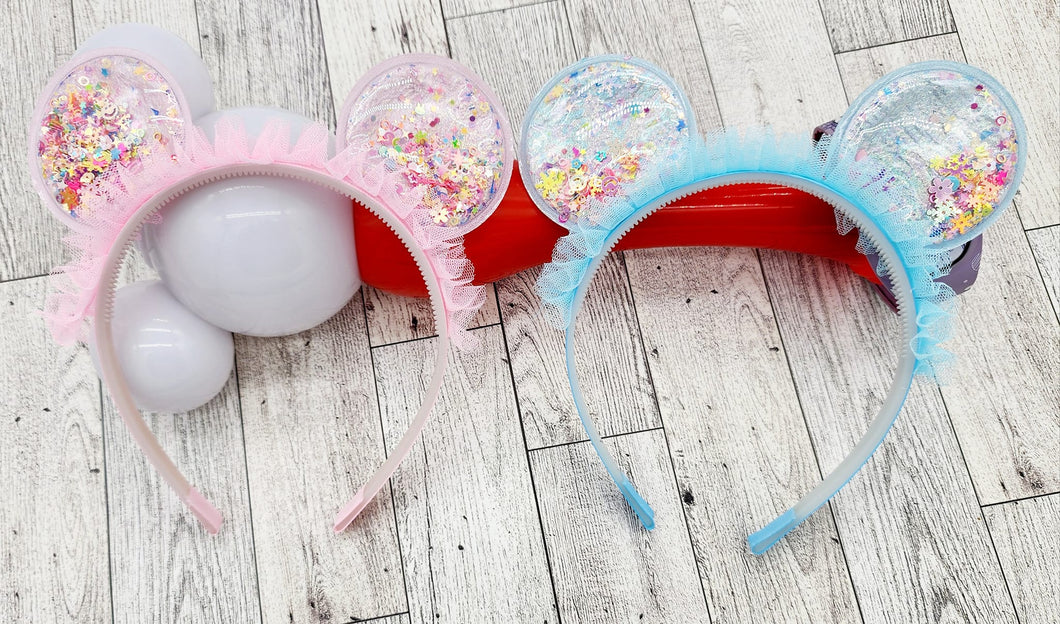 Light Pink Mouse Ears Shaker Headband or Blue Mouse Ears Shaker Headband