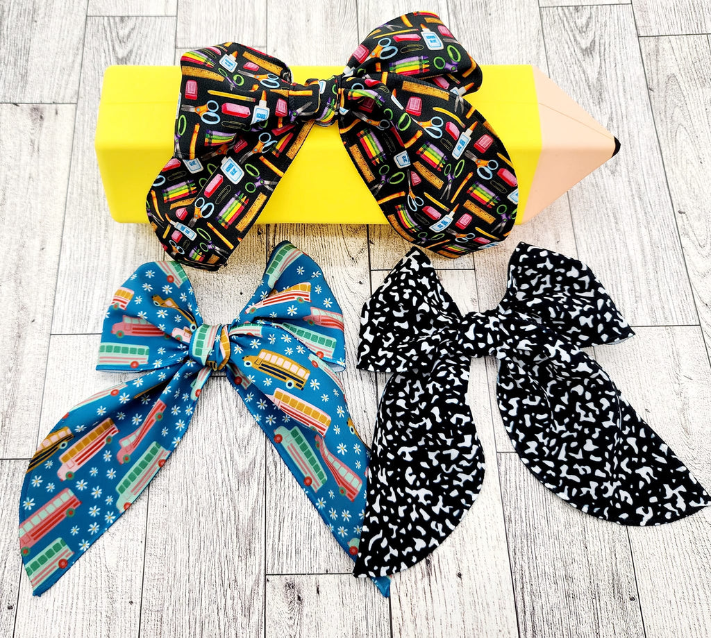 Back to School Fabric Bows