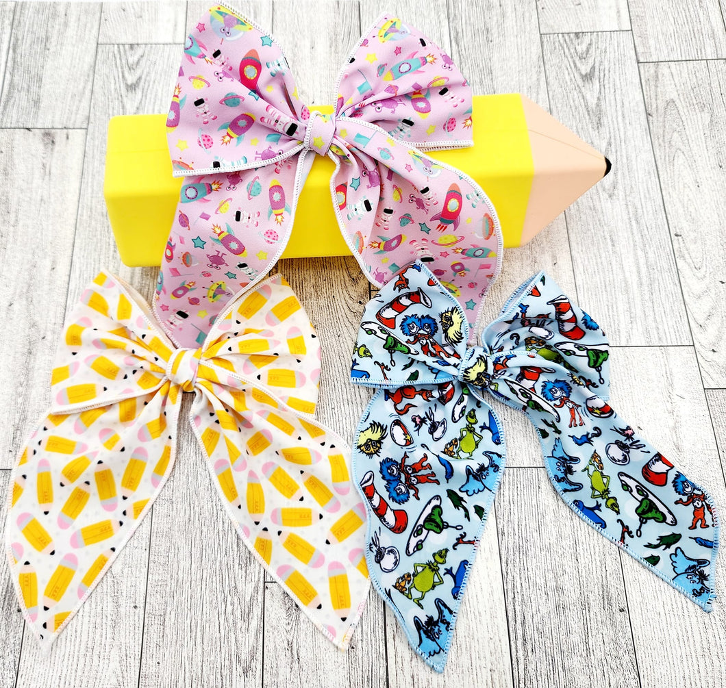 Back to School Fabric Bows