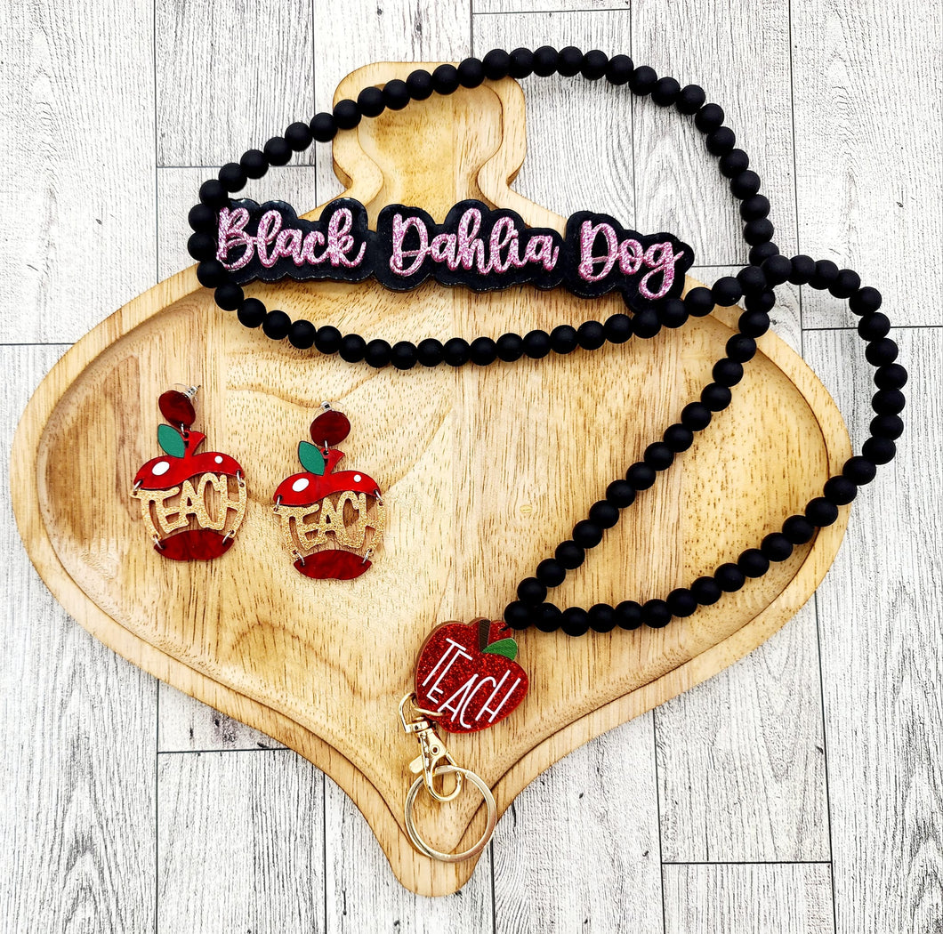 Teach Lanyard & Earring Set
