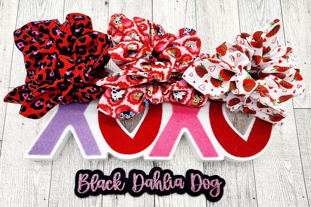 Valentines Fabric Scrunchies
