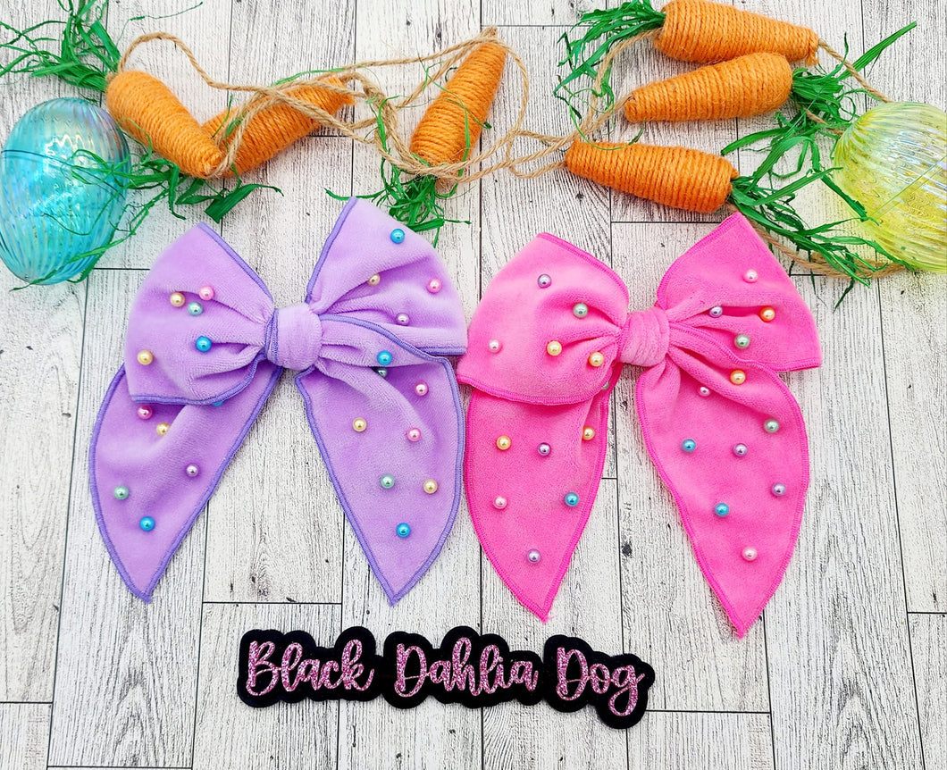 Large Easter Pearl Fabric Bows