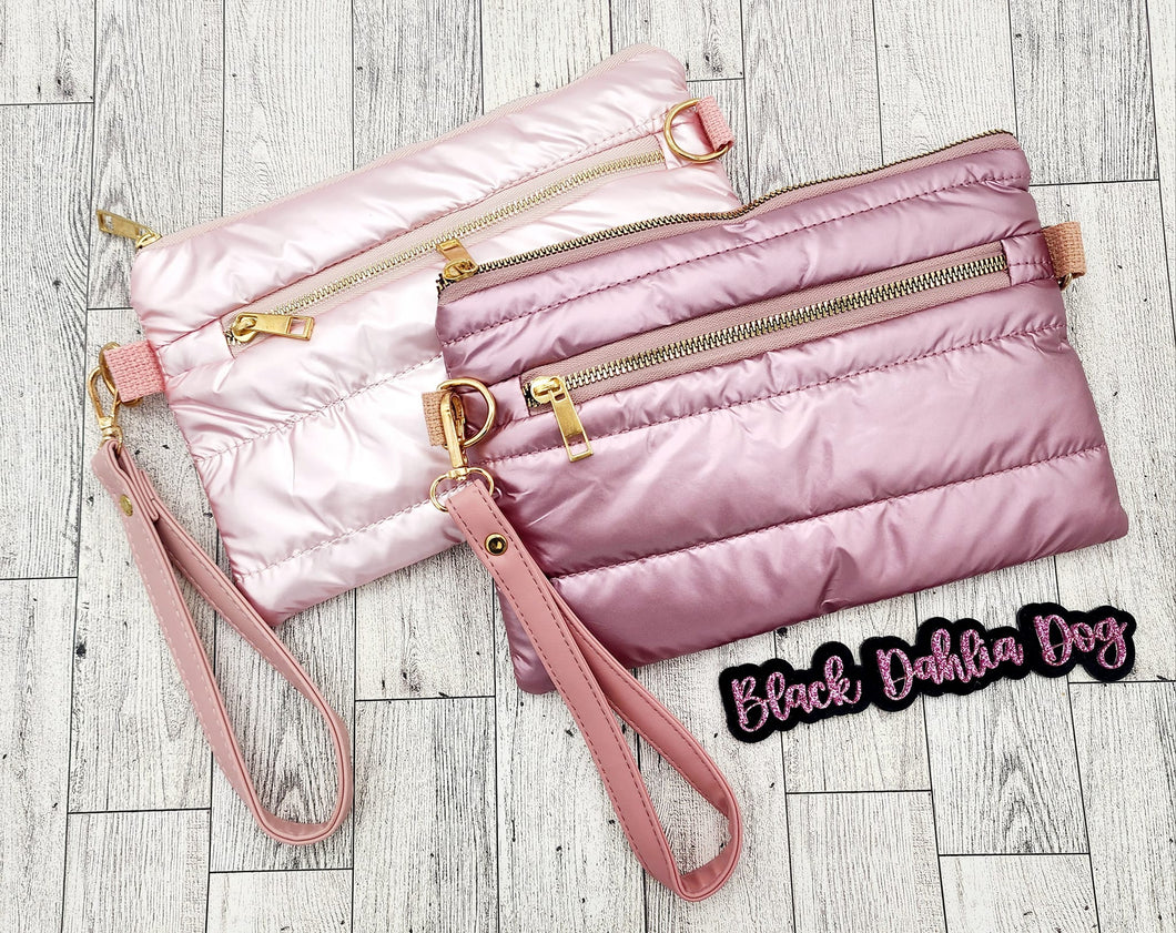 Spring Puffer Wristlet Bag