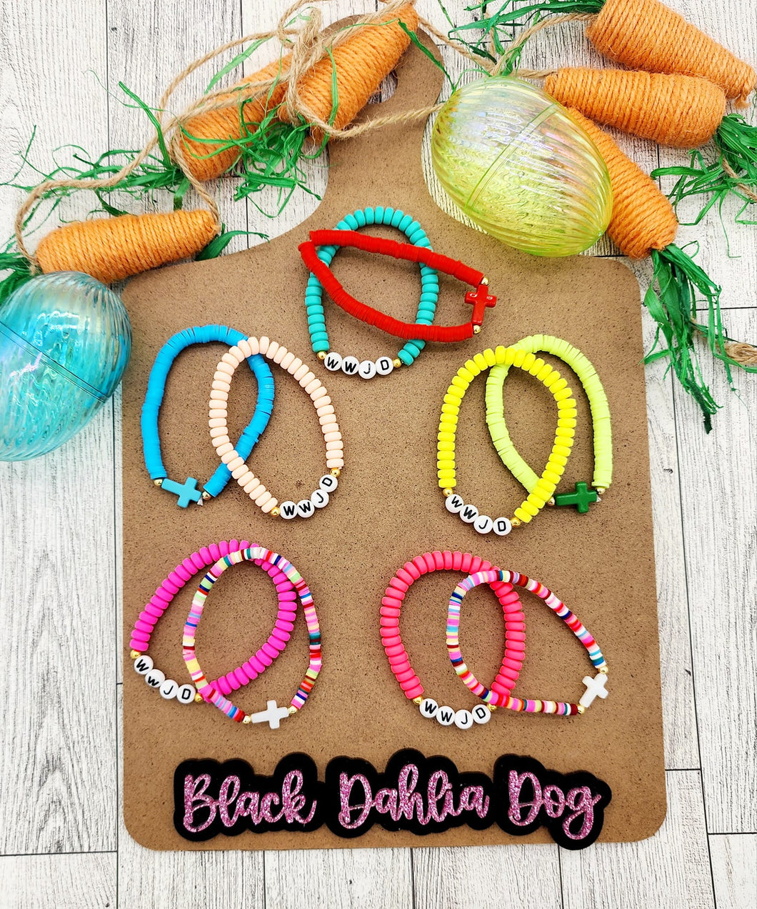 WWJD Set of 2 Adult Stretch Bracelets