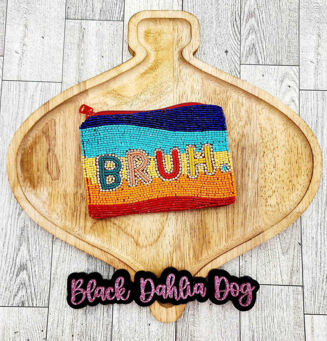 Bruh Beaded Coin Purse