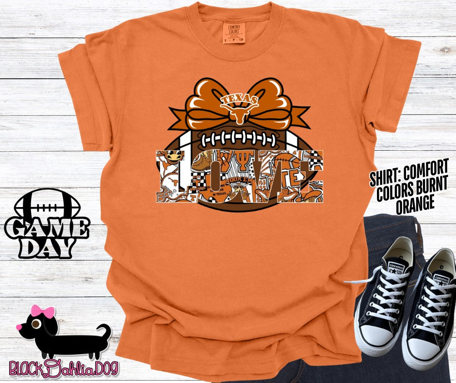 Love Longhorns Comfort Colors Adult Shirt
