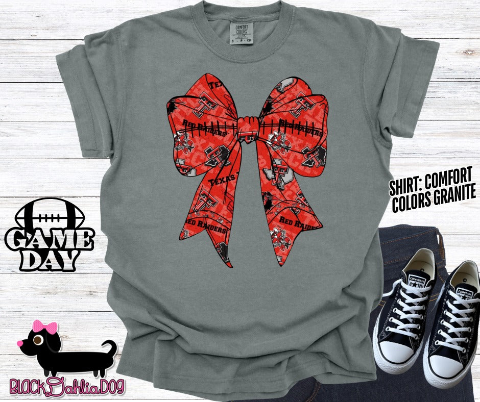 Raiders Bow Comfort Colors Adult Shirt