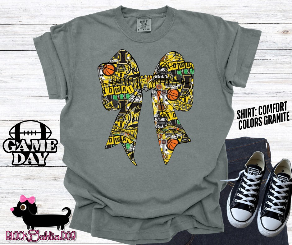 Hawkeyes Bow Comfort Colors Adult Shirt