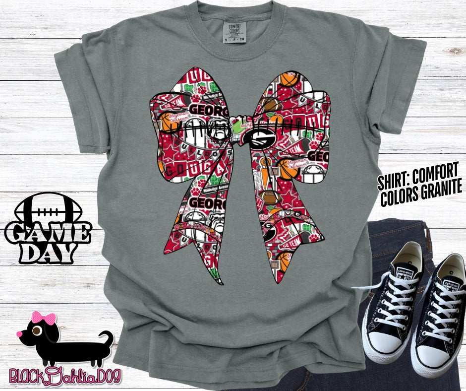 Bulldogs Bow Comfort Colors Adult Shirt