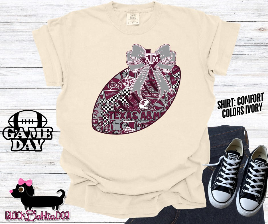 Aggies Football Comfort Colors Adult Shirt