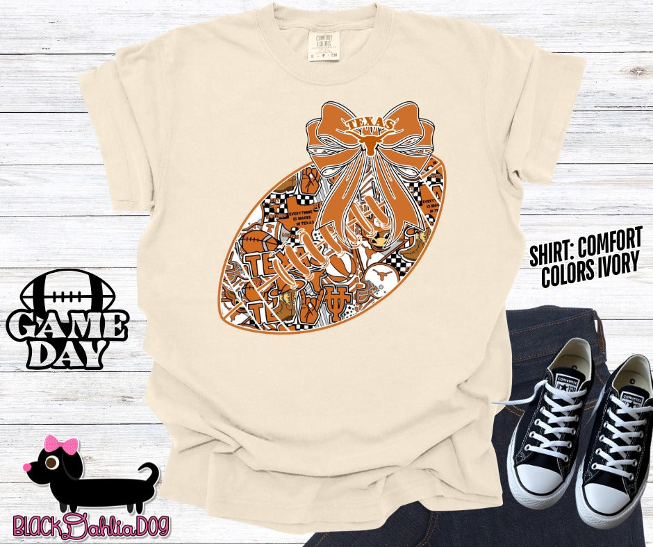 Longhorns Football Comfort Colors Adult Shirt