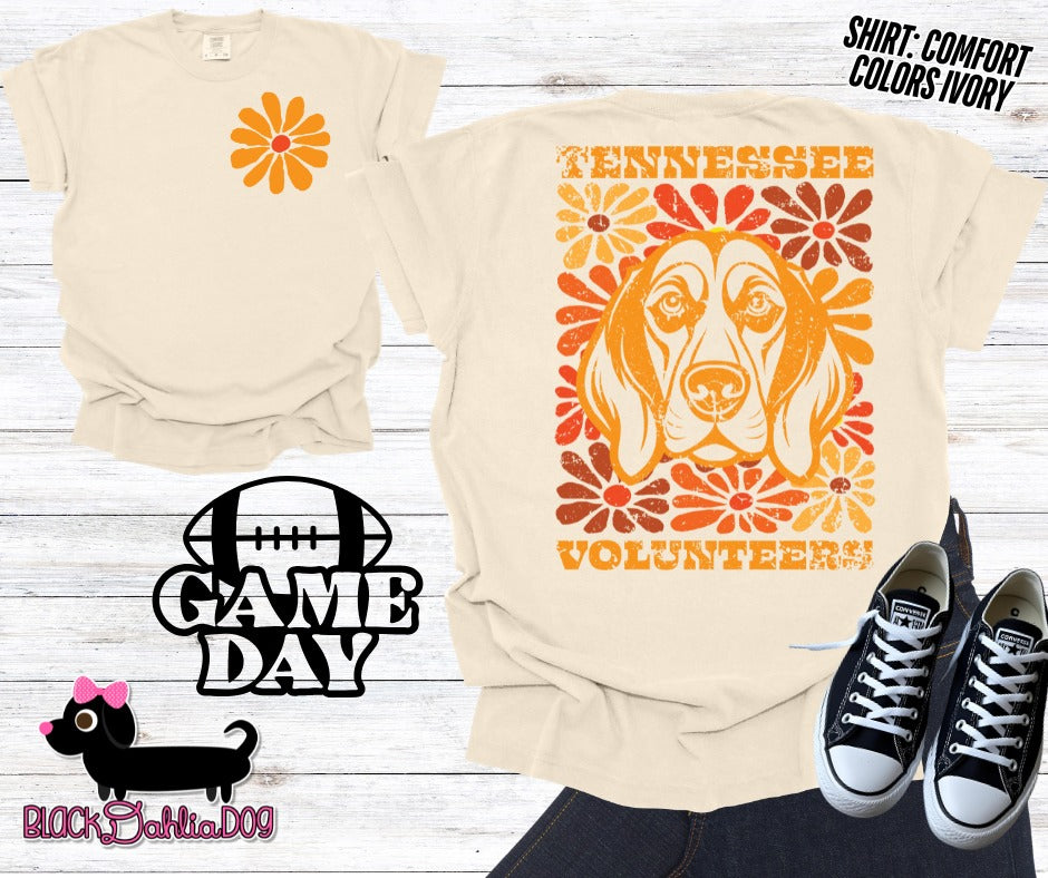 Volunteers Groovy Floral Comfort Colors Adult Shirt