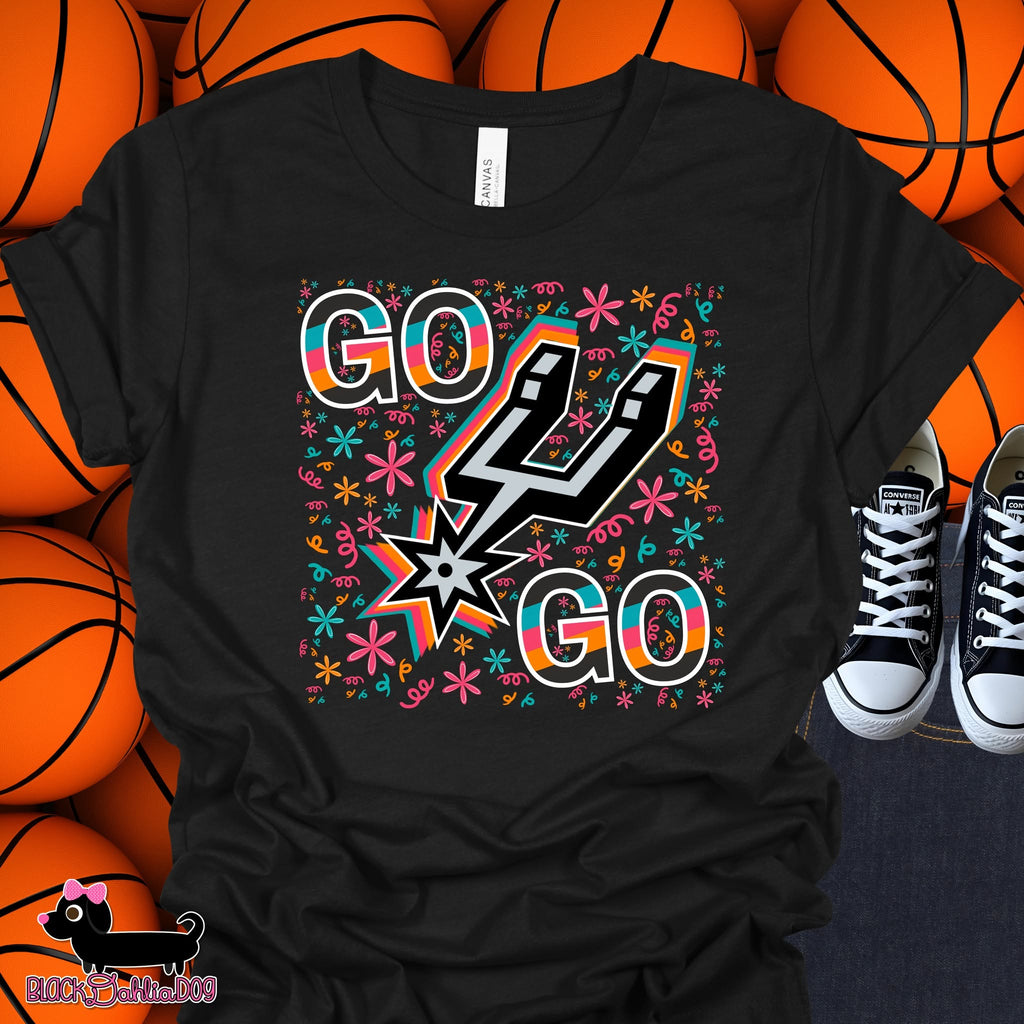 Floral Go Spurs Go Bella Canvas T-Shirt