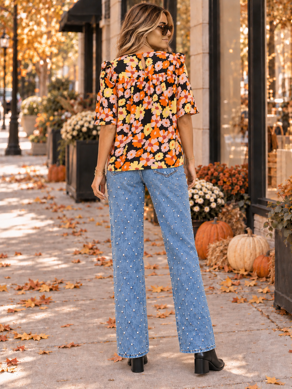 Entro Floral Short Sleeve Tunic Top