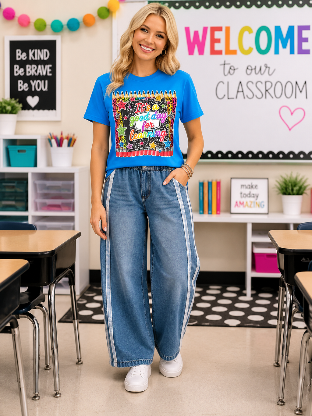 It's A Good Day for Learning Bella Canvas T-shirt with Rhinestone Bling Accents