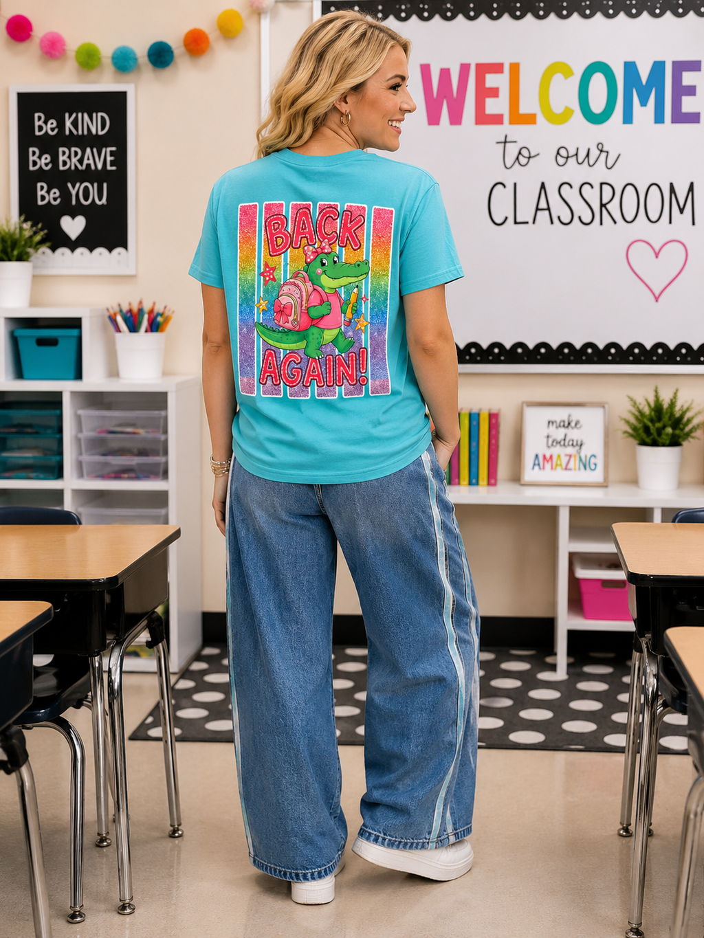 Guess Who's Back...Bella Canvas T-shirt with Rhinestone Bling Accents