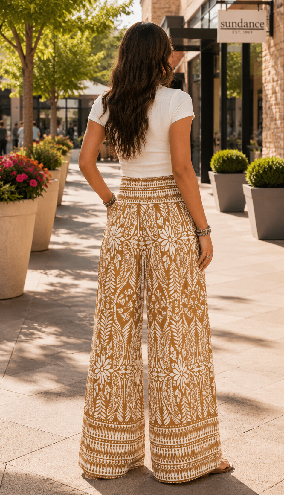 Camel Bohemian Wide Leg Palazzo Pants
