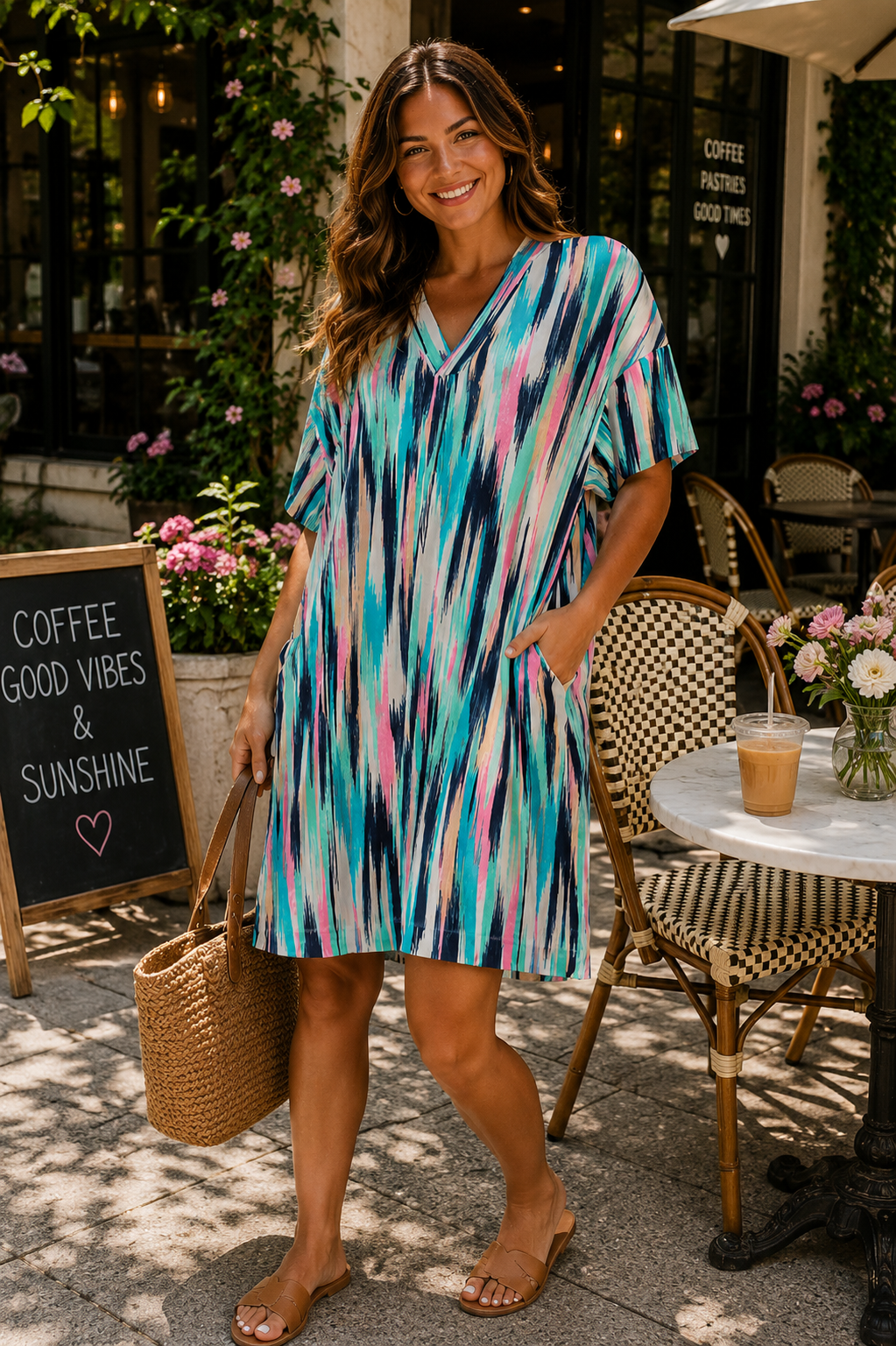 Painted Paradise Dress with Pockets