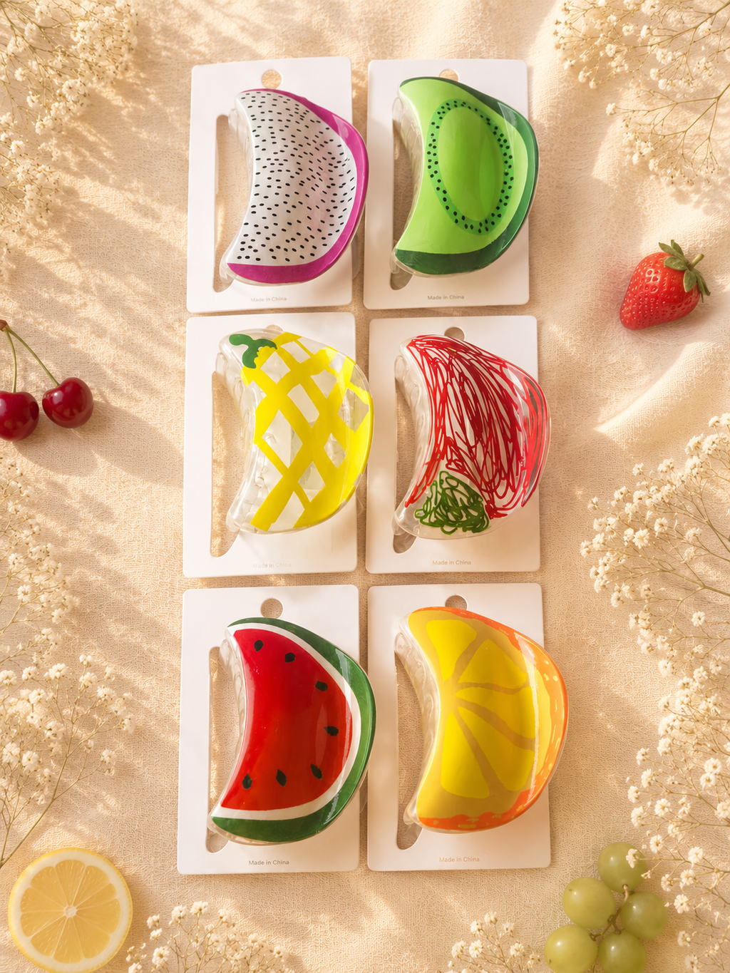 Fashion Assorted Fruits Hair Claw Clips