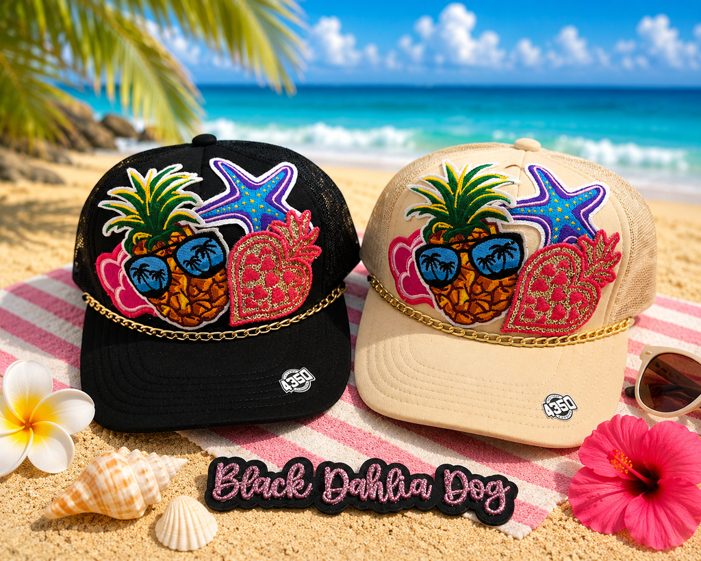 Foam Chain Trucker Hat Tropical Pineapple Patch Baseball Hat