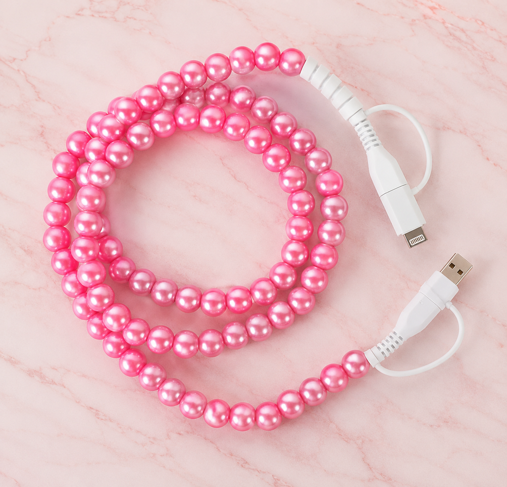 4-in-1 Beaded Charging Cable - Pretty in Pink