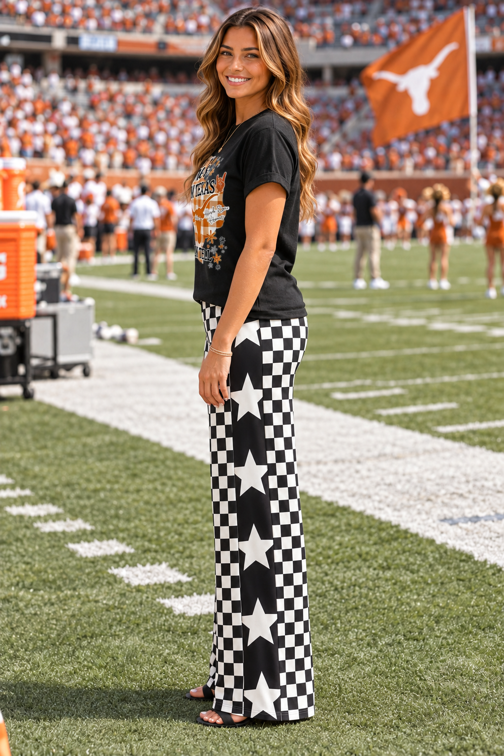 Checkered Pants with Star Sides & Pockets