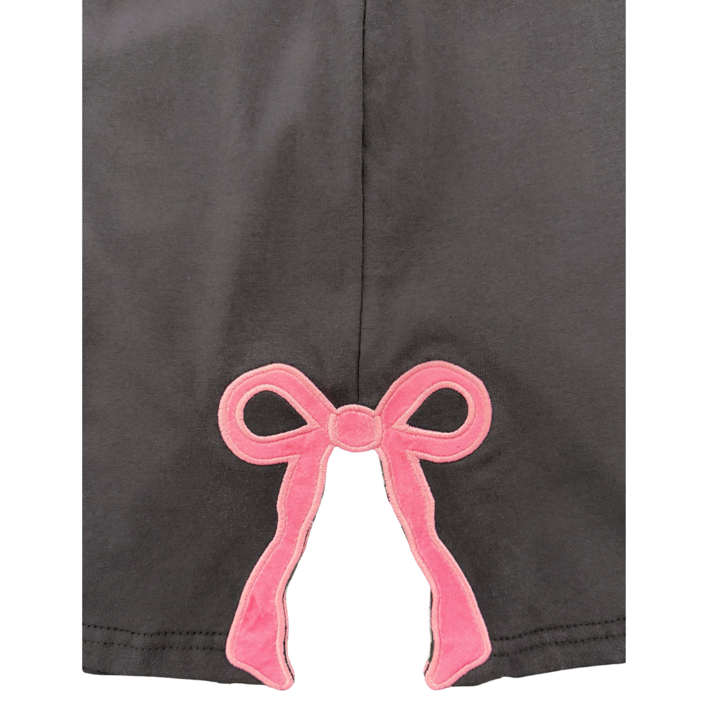 Teach Graphic Grey T-shirt with Side Bow Cut Outs