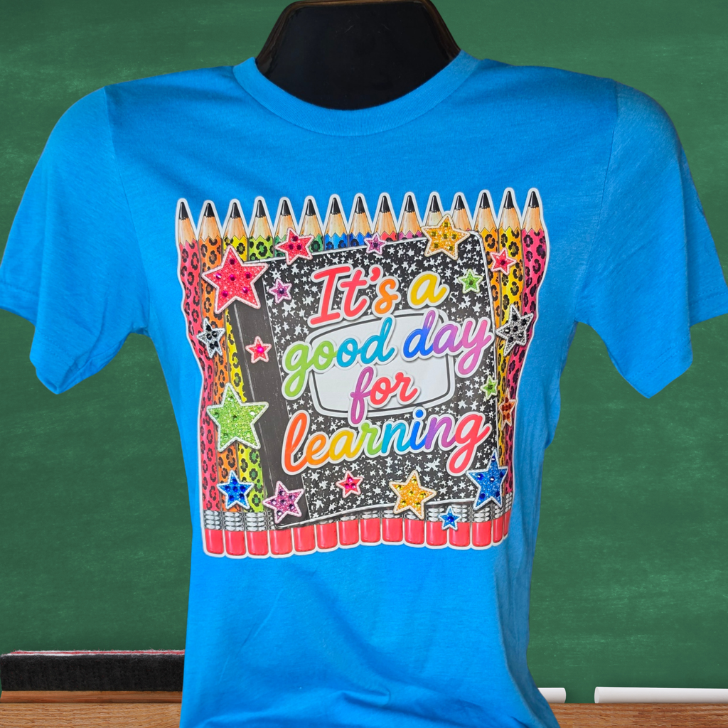It's A Good Day for Learning Bella Canvas T-shirt with Rhinestone Bling Accents