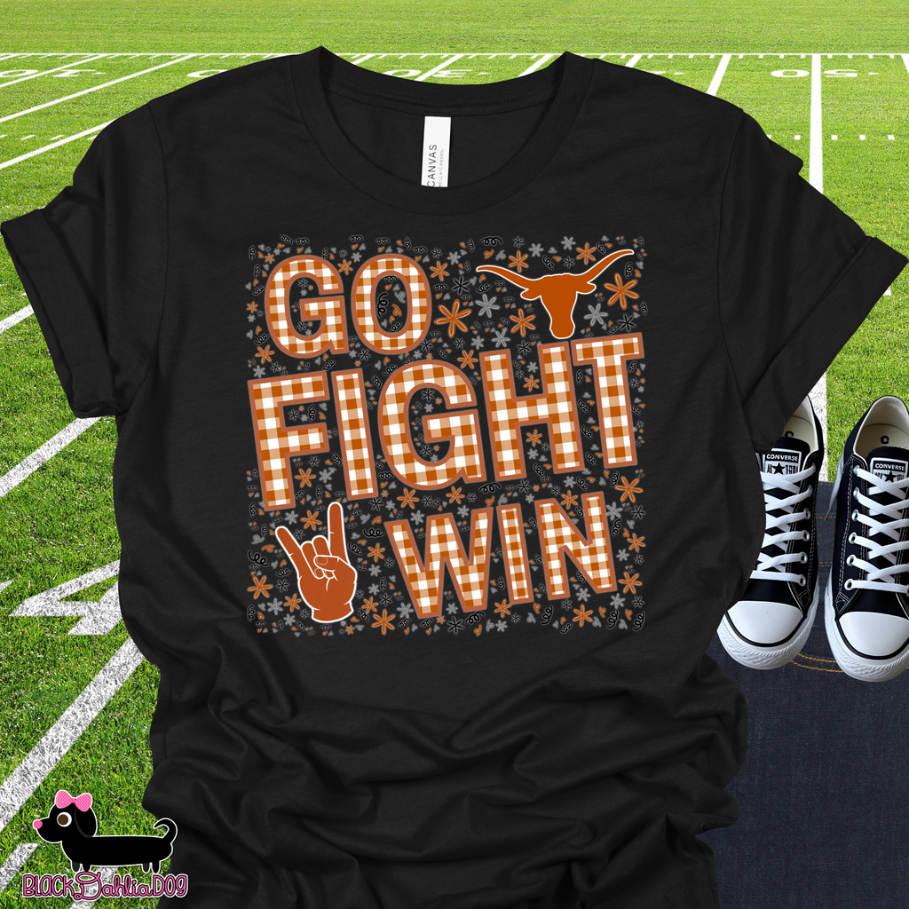 Go Fight Win Texas Longhorns Bella Canvas T-Shirt