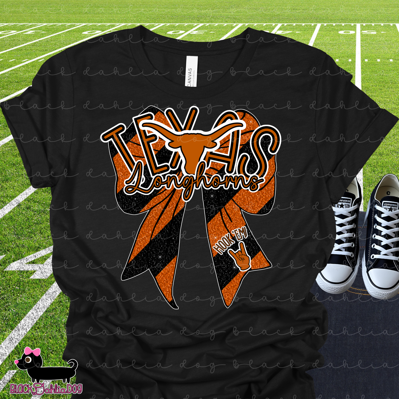 Texas Longhorns Bow Bella Canvas T-Shirt