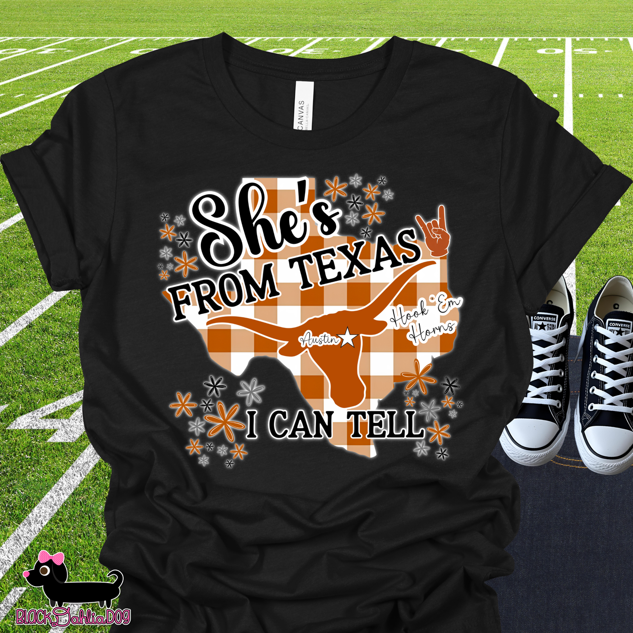 She's From Texas I Can Tell Texas Longhorns Bella Canvas T-Shirt