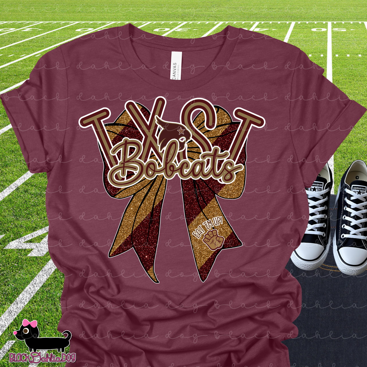 TXST Bobcats Bow Bella Canvas T-Shirt