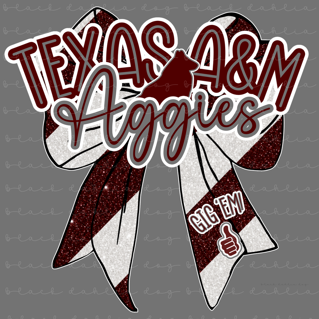 Texas A&M Aggies Bow PNG: Texas Aggies Football Design (Digital Download)