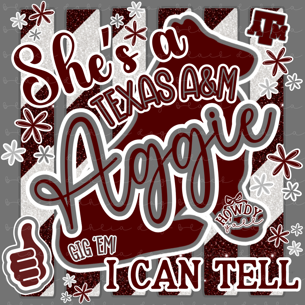 She's A Texas A&M Aggie I Can Tell PNG: Texas Aggies Football Design (Digital Download)