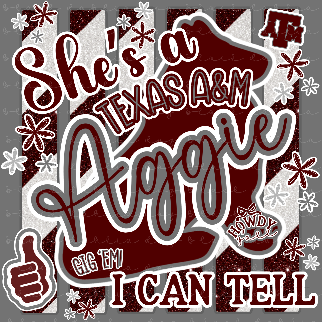 She's A Texas A&M Aggie I Can Tell PNG: Texas Aggies Football Design (Digital Download)