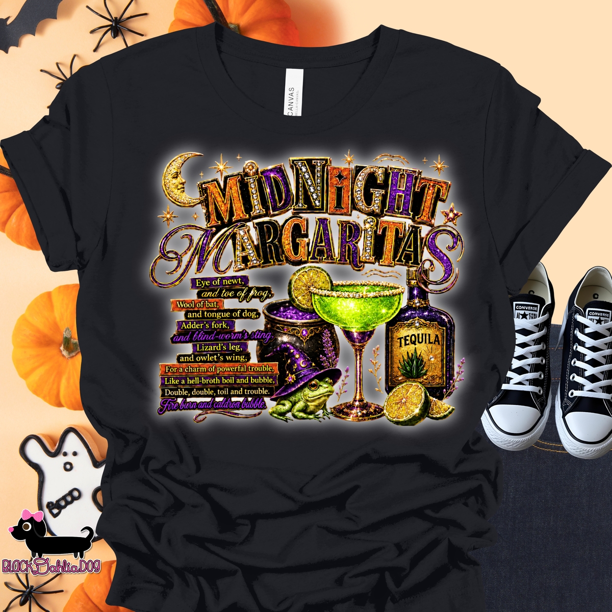 Midnight Margaritas Bella Canvas T-Shirt with Bling Accents
