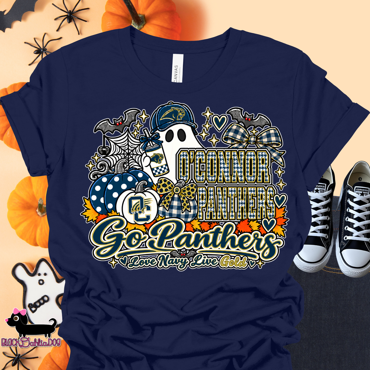 Ghost Panthers Canvas T-Shirt with Bling Accents