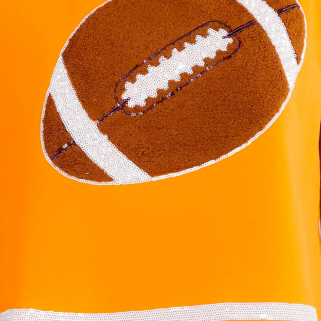 Women's Short Sleeve Burnt Orange Color block Game Day Graphic Top