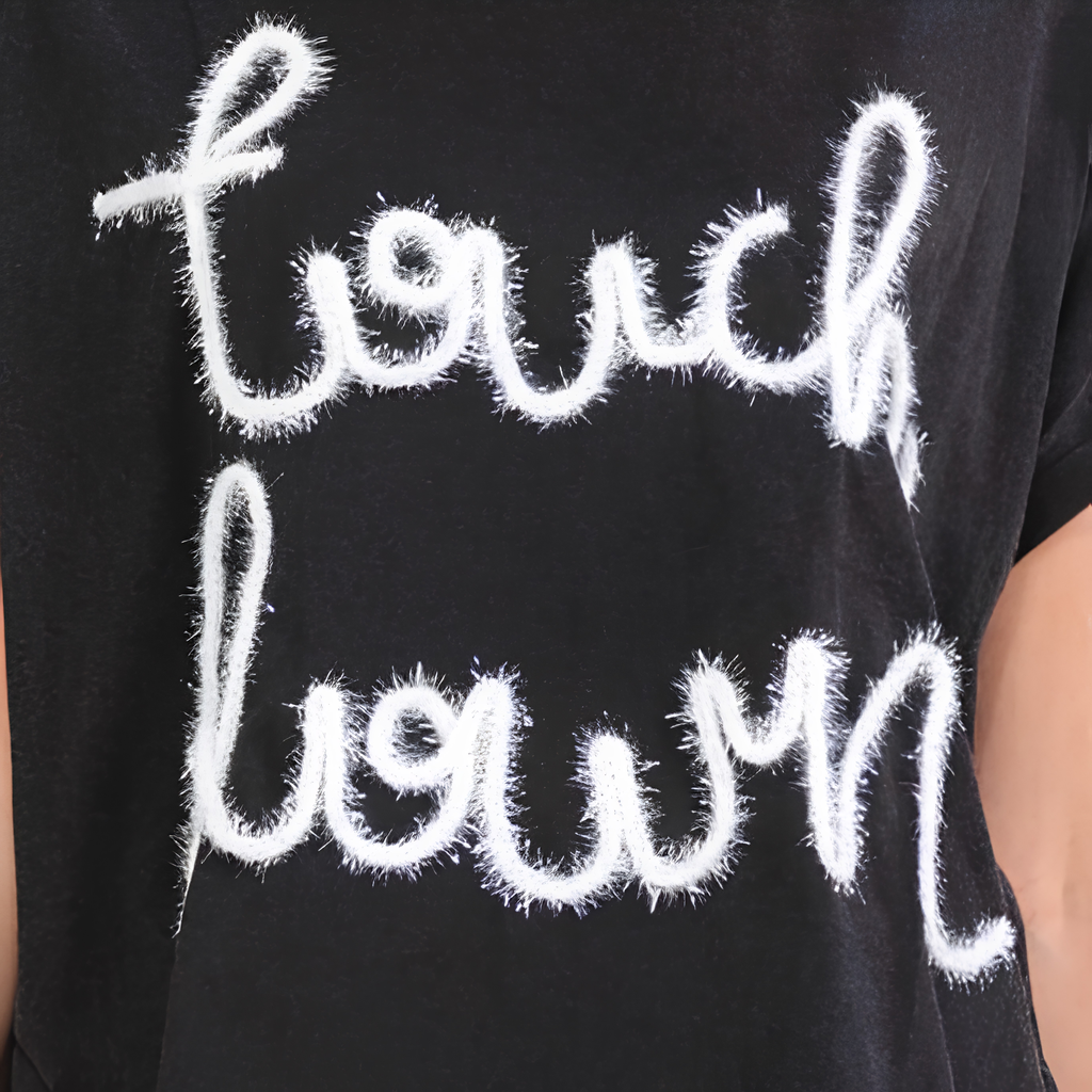 Women's Short Sleeve High Low Touchdown Washed Top