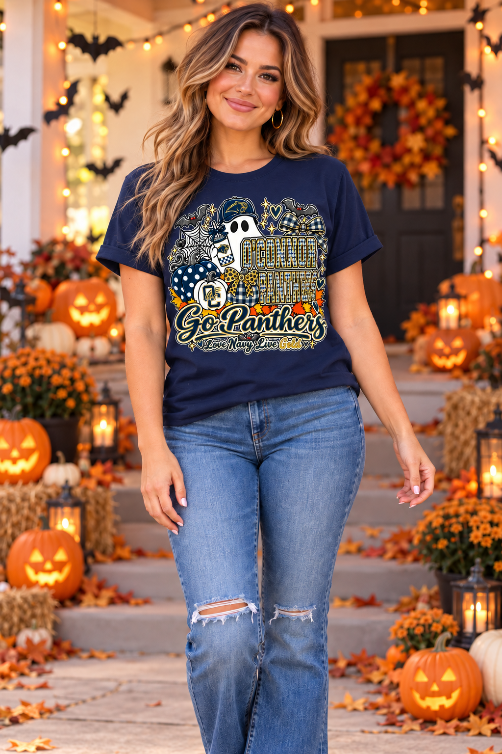 Ghost Panthers Canvas T-Shirt with Bling Accents