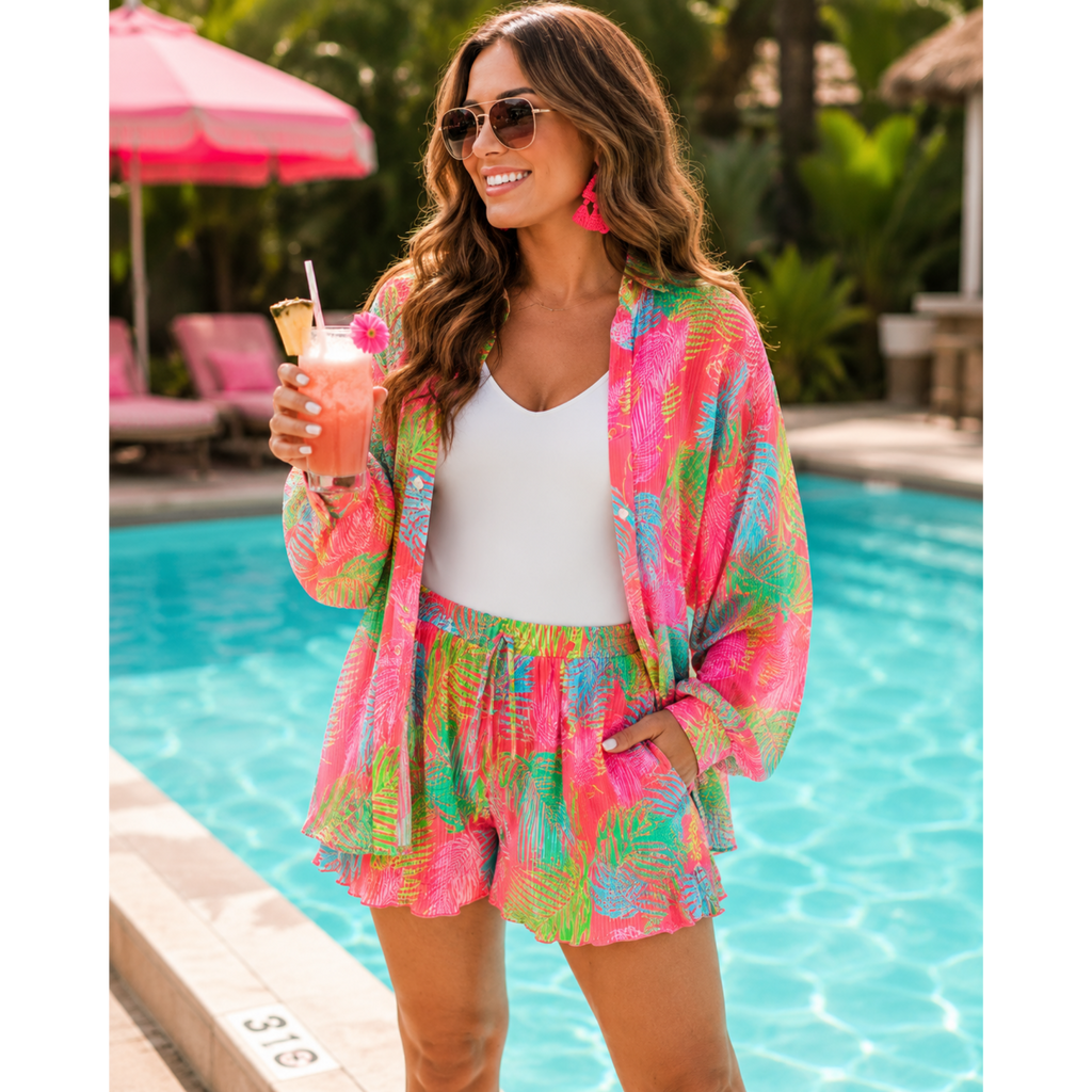 Malibu Sunset Pleated Set