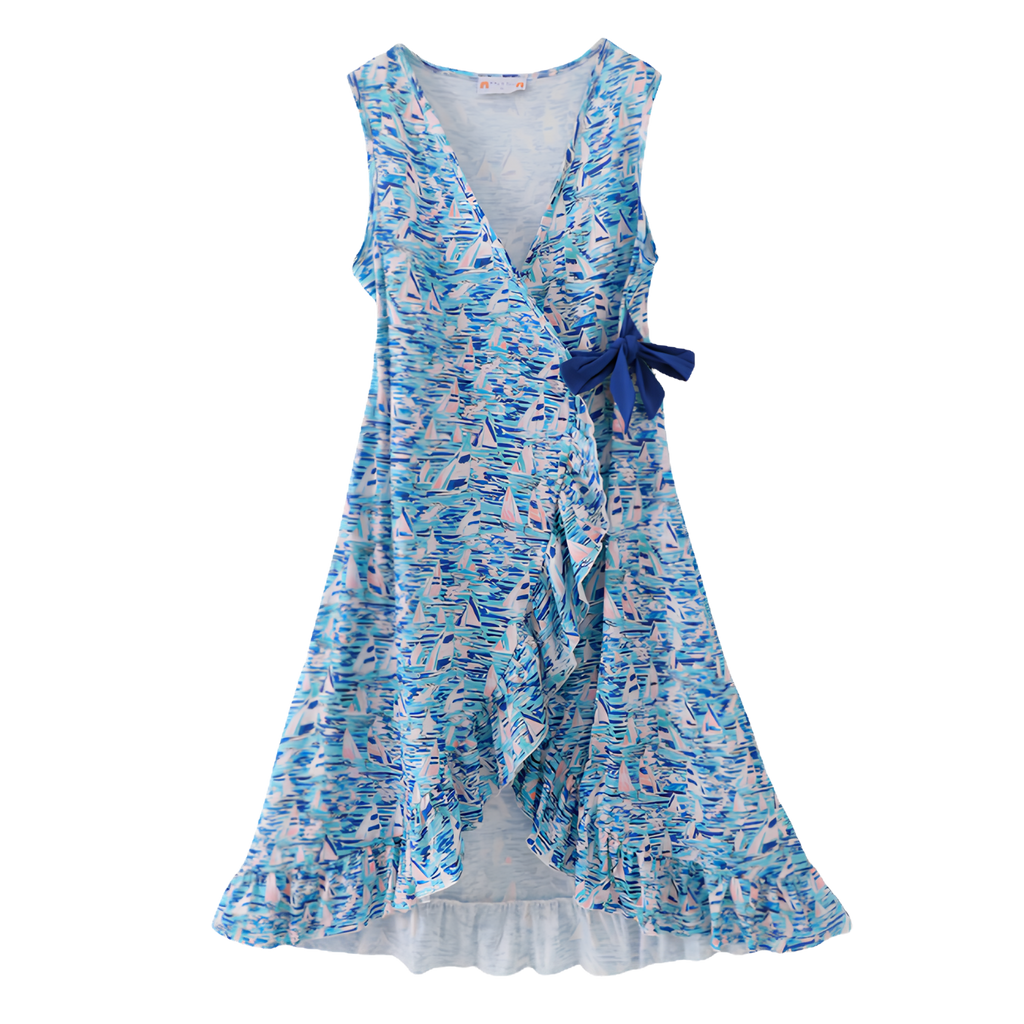 Women's Blue Ocean Regatta Print Dress