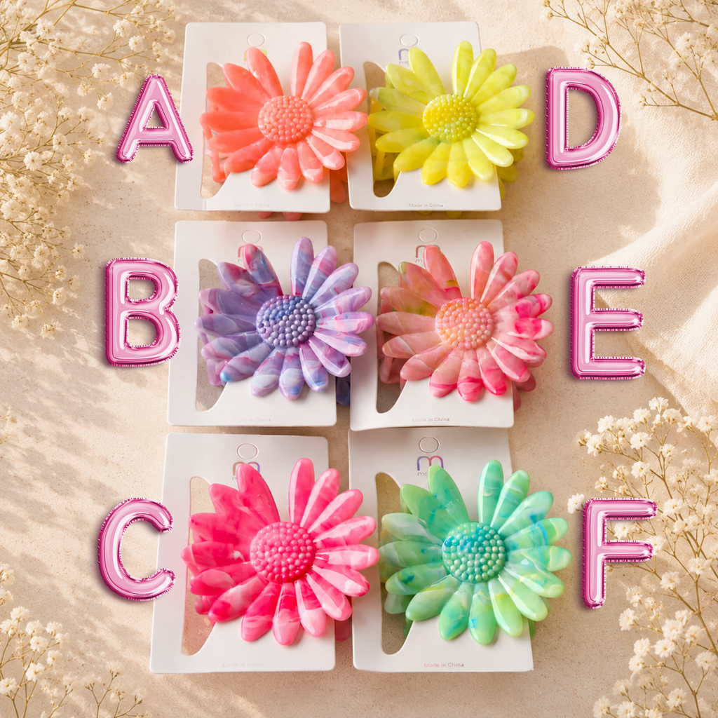 Fashion Assorted Colors Flower Hair Claw Clips