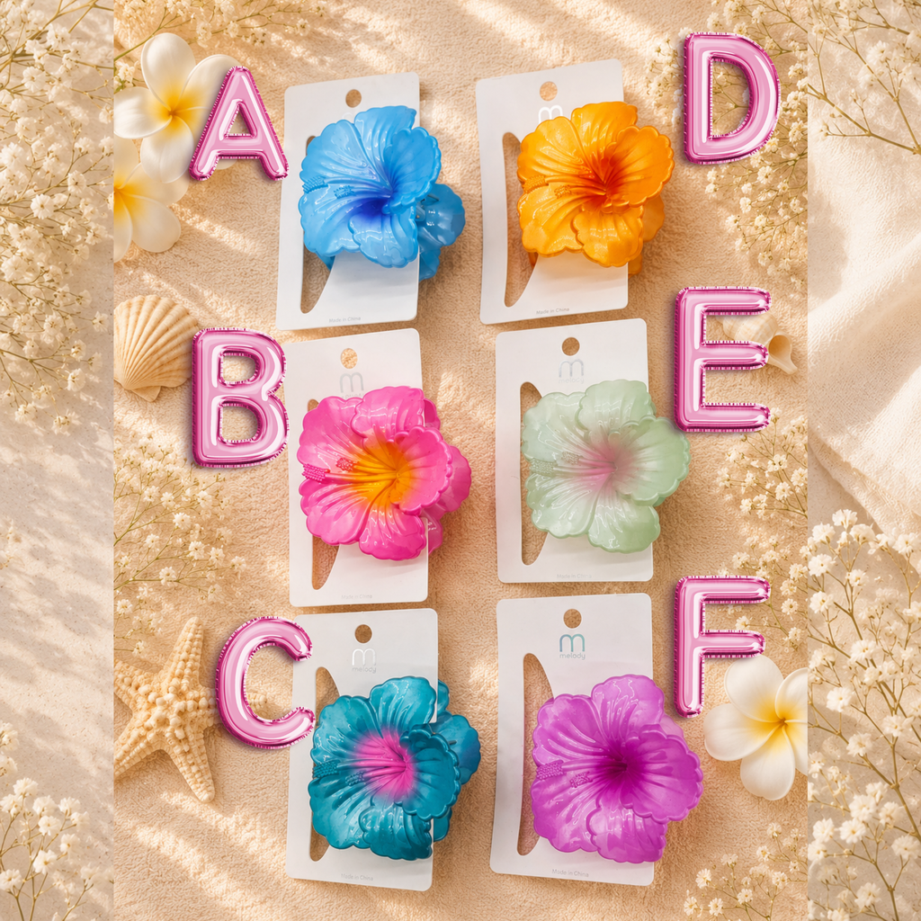Fashion Assorted Colors Flower Hair Claw Clips