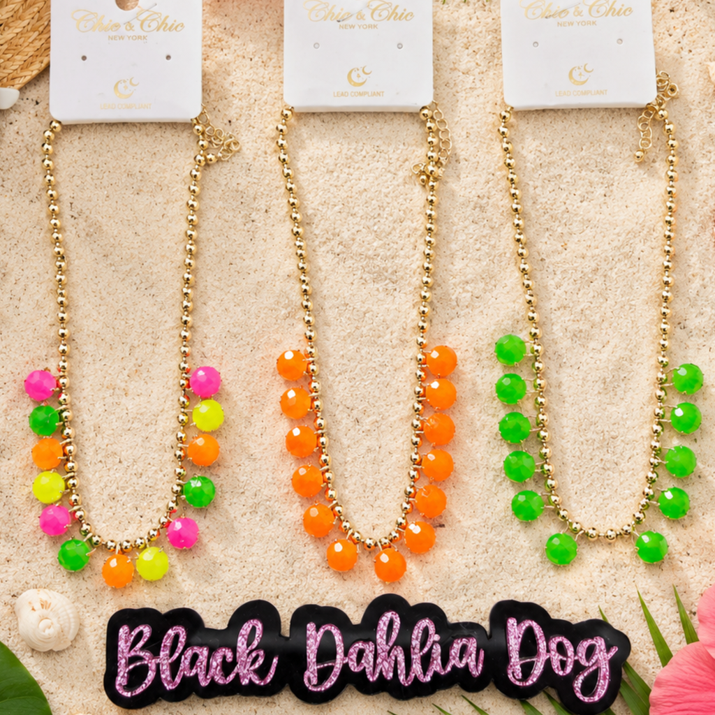 Neon Summer Jeweled Necklaces