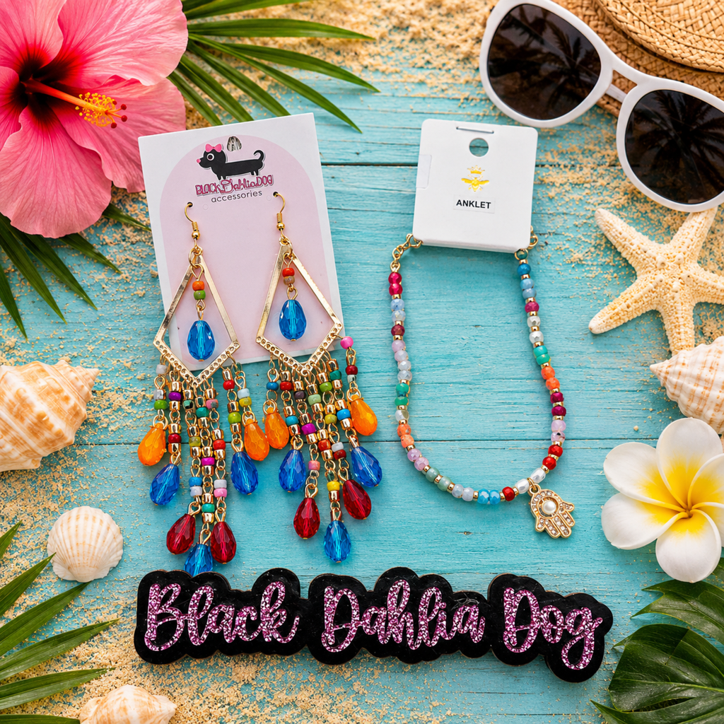Summer Chic Multi Media Earrings & Anklet